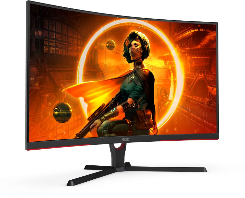 Монитор AOC 31.5" Gaming C32G3AE черный/красный VA LED 1ms 16:9 HDMI M/M матовая 250cd 178гр/178гр 1920x1080 165Hz FreeSync Premium DP FHD 6.16кг — фото 3