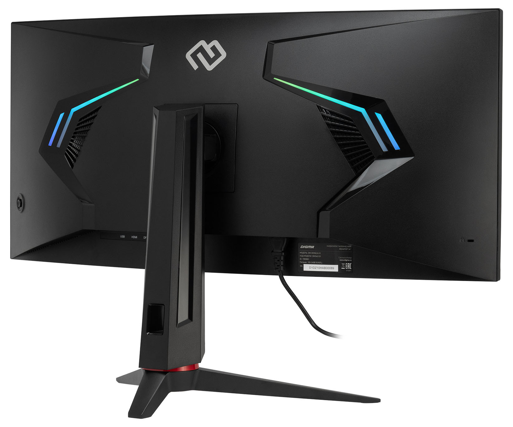 Монитор Digma 34" Gaming DM-MONG3410 черный LED 21:9 HDMI матовая HAS Piv 300cd 178гр/178гр 3440x1440 165Hz G-Sync DP 2K USB 8.48кг — фото 9
