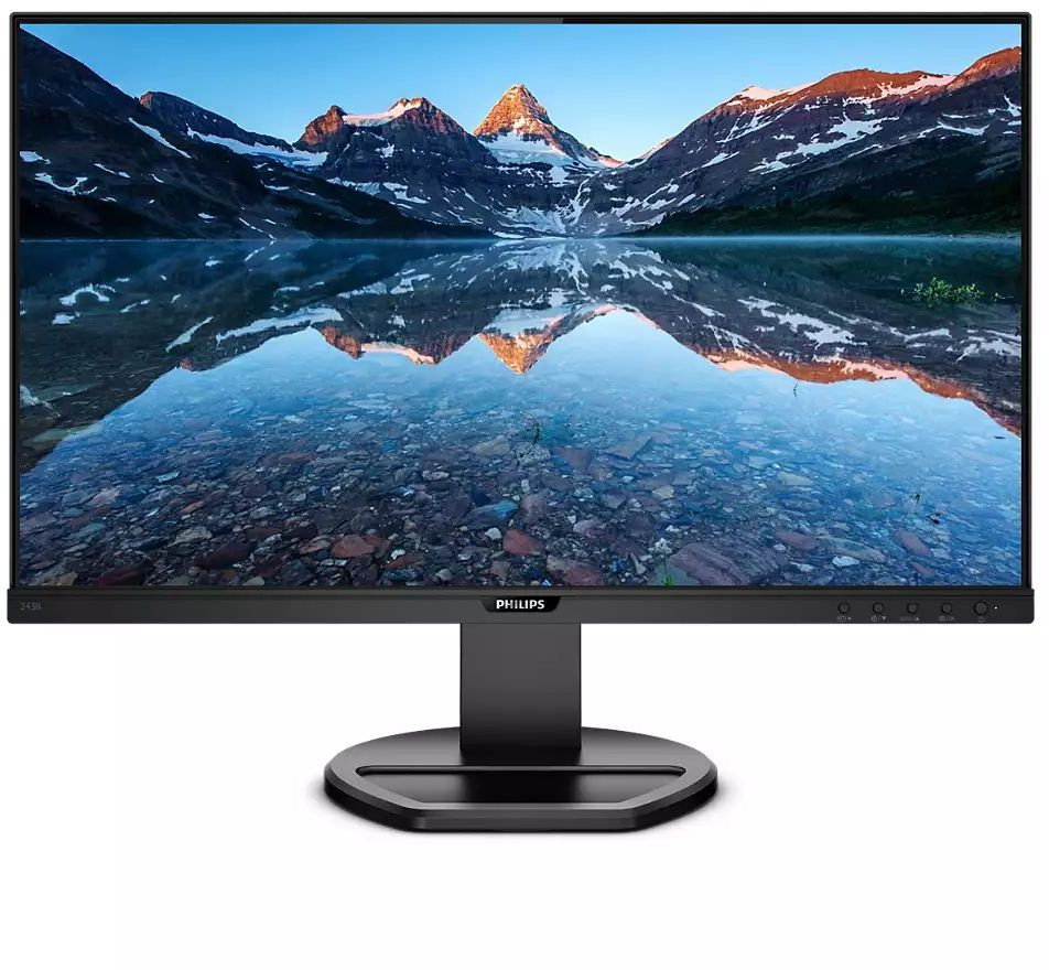 Монитор Philips 23.8" 243B9 черный IPS LED 4ms 16:9 HDMI M/M матовая HAS Piv 1000:1 250cd 178гр/178гр 1920x1080 75Hz VGA DP FHD USB 5.19кг