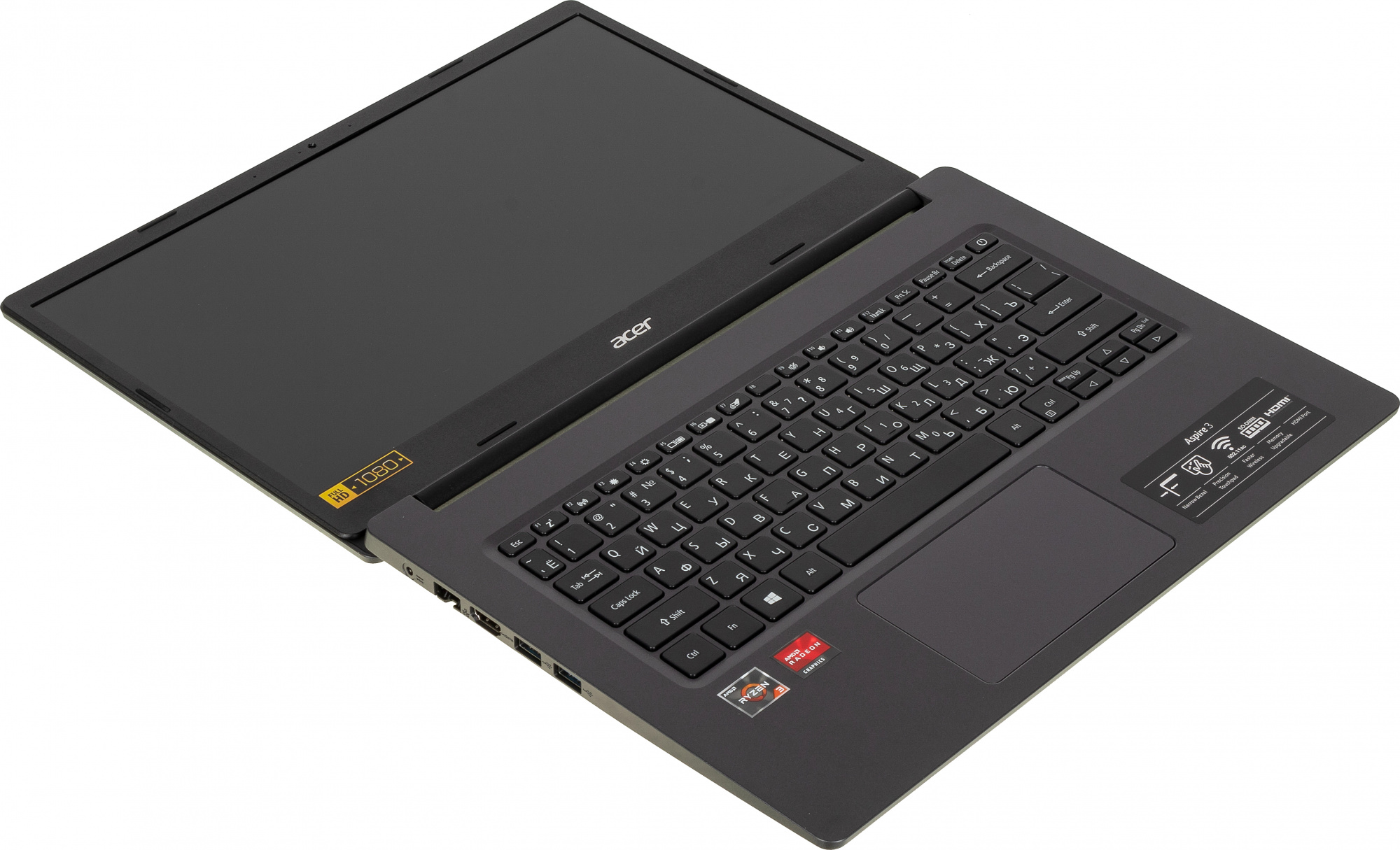 Ноутбук Acer Aspire 3 A314-22-R7SR Ryzen 3 3250U 4Gb SSD128Gb AMD Radeon 14" TN FHD (1920x1080) Windows 10 Home black WiFi BT Cam (NX.HVVER.001) — фото 19