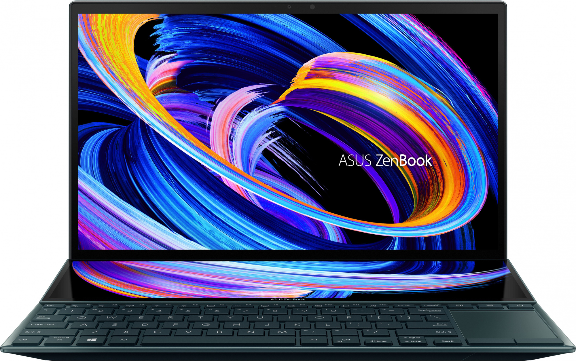 Ноутбук Asus ZenBook Duo UX482EGR-HY370W Core i7 1195G7 16Gb SSD1Tb NVIDIA GeForce MX450 2Gb 14" IPS Touch FHD (1920x1080) Windows 11 Home blue WiFi BT Cam Bag (90NB0S51-M002T0)