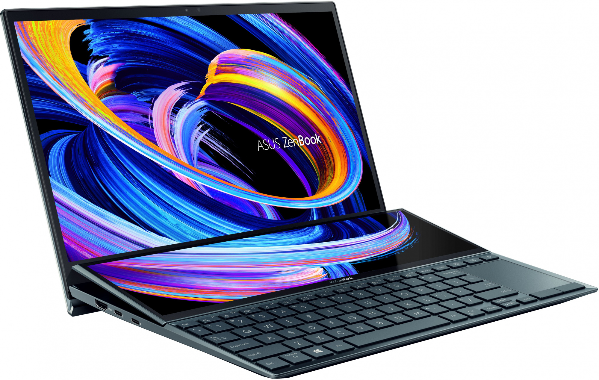 Ноутбук Asus ZenBook Duo UX482EGR-HY370W Core i7 1195G7 16Gb SSD1Tb NVIDIA GeForce MX450 2Gb 14" IPS Touch FHD (1920x1080) Windows 11 Home blue WiFi BT Cam Bag (90NB0S51-M002T0) — фото 3