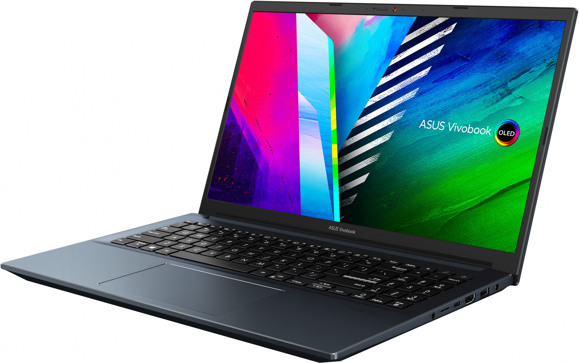 Ноутбук Asus Vivobook Pro 15 OLED M3500QC-L1340W Ryzen 5 5600H 16Gb SSD512Gb NVIDIA GeForce RTX 3050 4Gb 15.6" OLED FHD (1920x1080) Windows 11 Home blue WiFi BT Cam (90NB0UT2-M004L0) — фото 4