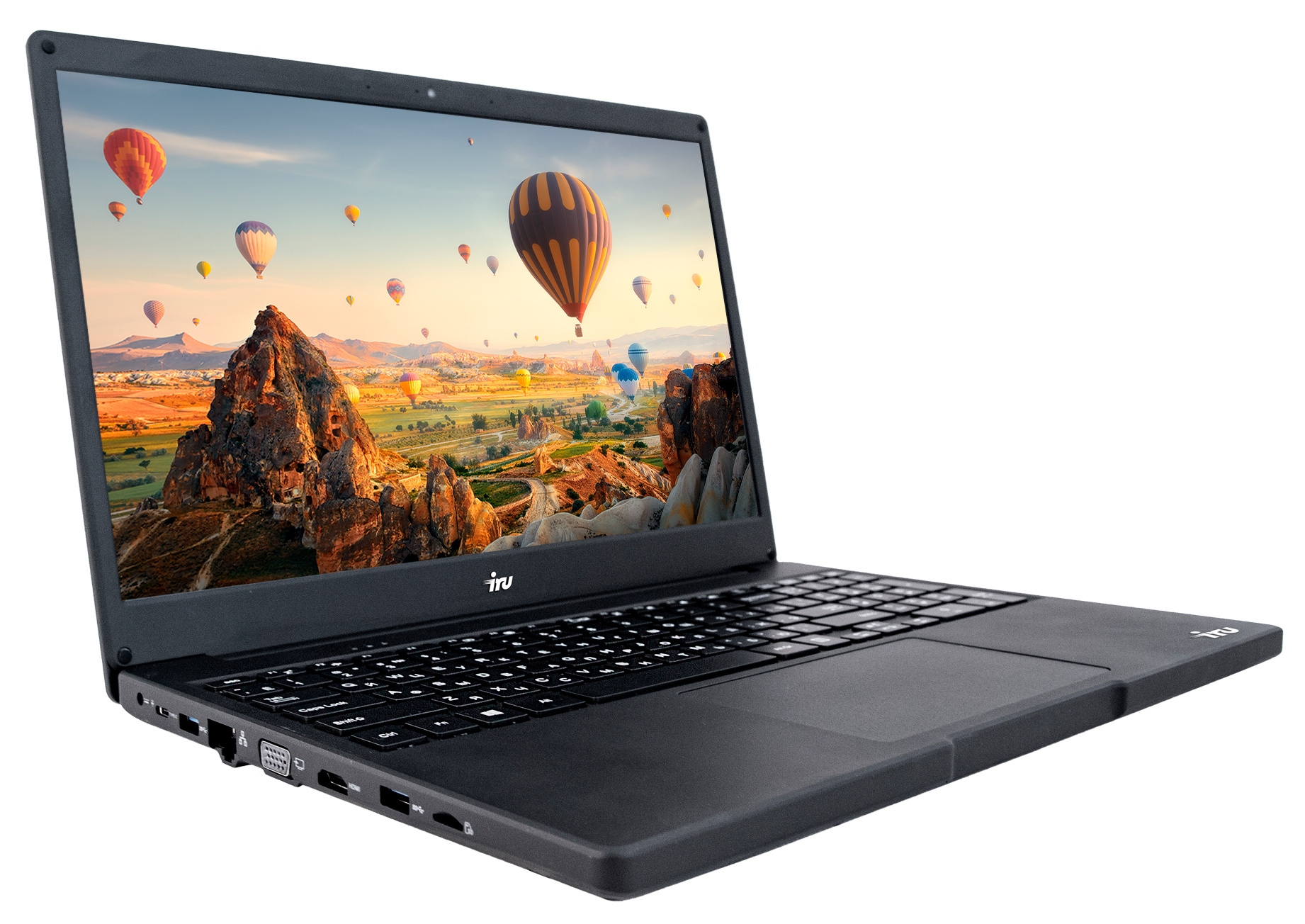 Ноутбук IRU Калибр 15Y Core i7 8550U 16Gb SSD480Gb Intel UHD Graphics 620 15.6" IPS FHD (1920x1080) Windows 10 Home Single Language 64 black WiFi BT Cam 8000mAh (1657836) — фото 2