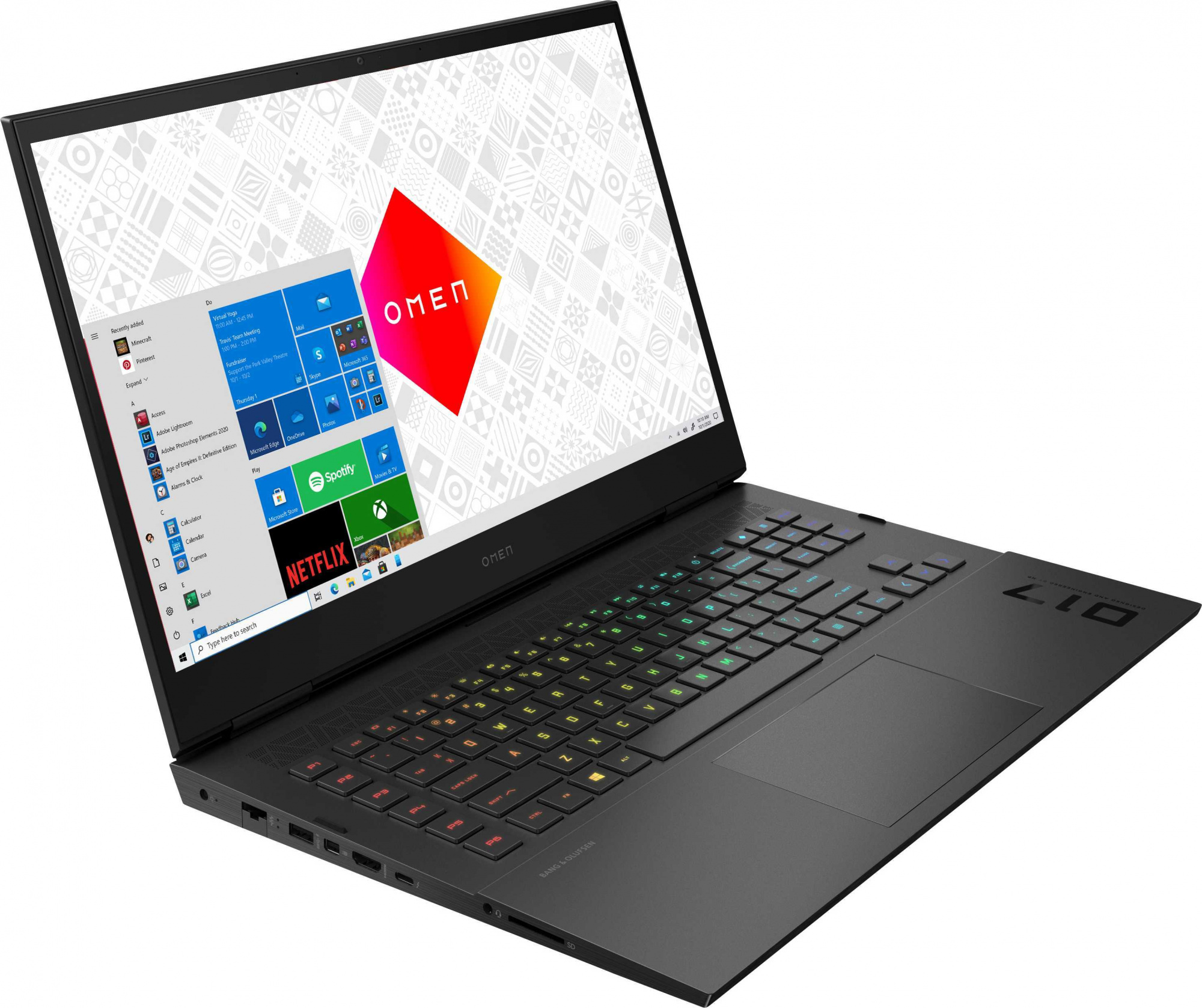 Ноутбук HP Omen 17-ck0045ur Core i7 11800H 16Gb SSD1Tb NVIDIA GeForce RTX3080 16Gb 17.3" IPS QHD (2560x1440) Windows 11 Home black WiFi BT Cam (4E1C7EA) — фото 3