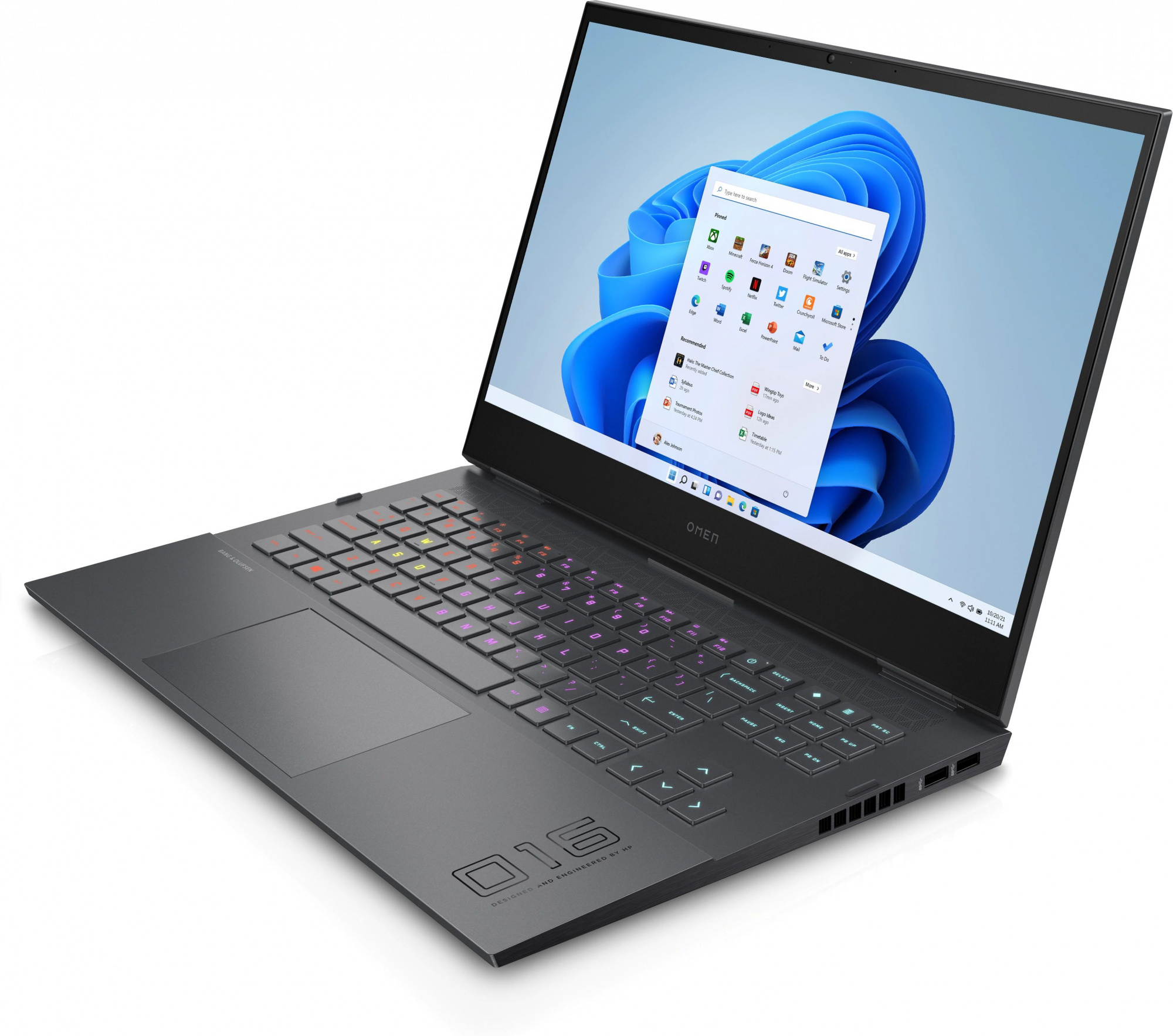 Ноутбук HP Omen 16-c0049ur Ryzen 5 5600H 16Gb SSD512Gb AMD Radeon RX6600M 8Gb 16.1" IPS FHD (1920x1080) Windows 10 Home dk.silver WiFi BT Cam (4E1S2EA) — фото 2