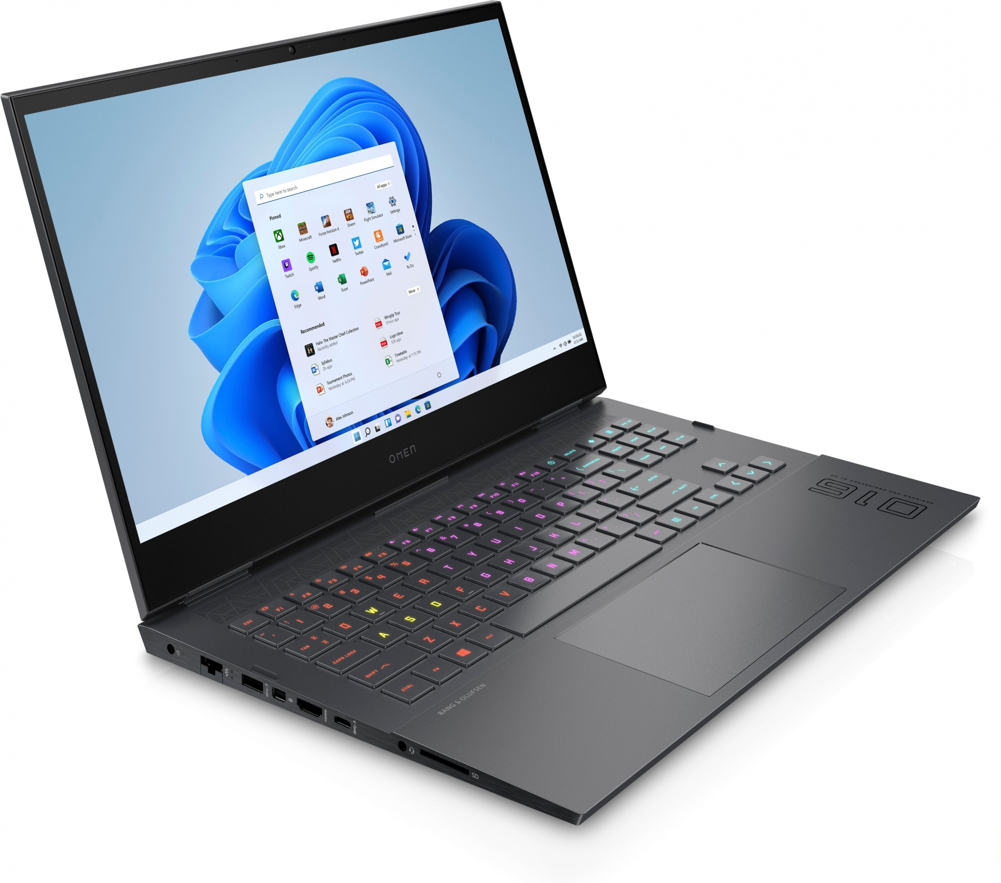 Ноутбук HP Omen 16-c0049ur Ryzen 5 5600H 16Gb SSD512Gb AMD Radeon RX6600M 8Gb 16.1" IPS FHD (1920x1080) Windows 10 Home dk.silver WiFi BT Cam (4E1S2EA) — фото 3