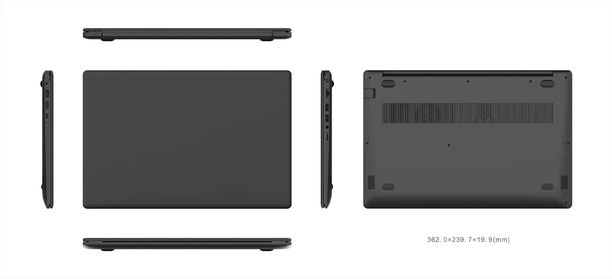 Ноутбук Hiper Workbook N15RP Ryzen 5 3500U 16Gb SSD512Gb AMD Radeon Vega 8 15.6" IPS FHD (1920x1080) Windows 10 Professional black WiFi BT Cam 6000mAh (N15RP96WI) — фото 3
