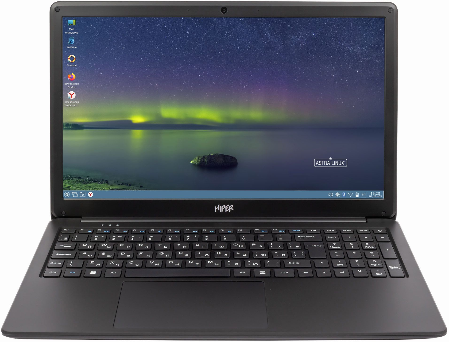 Ноутбук Hiper Workbook N15RP Ryzen 5 3500U 16Gb SSD512Gb AMD Radeon Vega 8 15.6" IPS FHD (1920x1080) Astra Linux black WiFi BT Cam 6000mAh (N15RP96AS)
