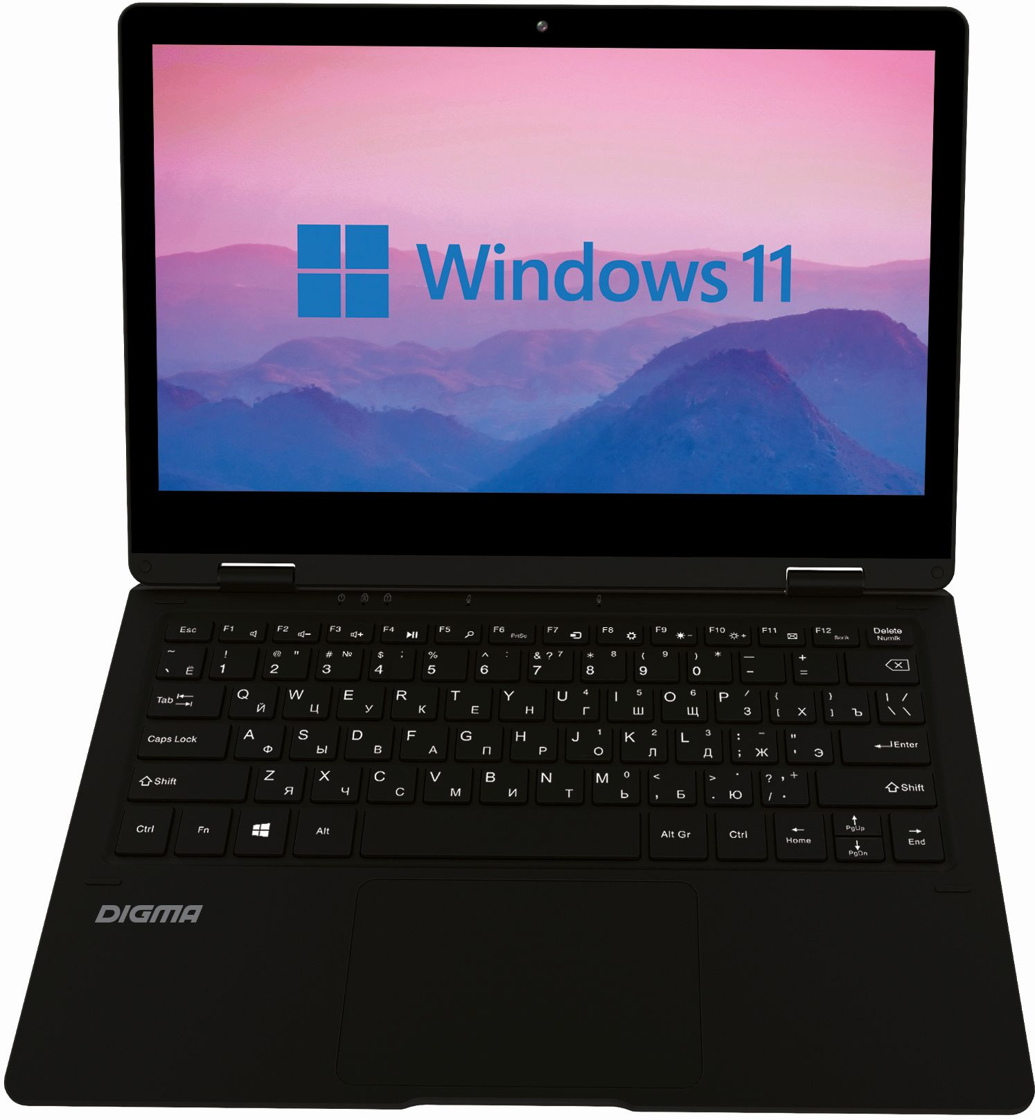Ноутбук Digma EVE 11 C421Y Celeron N4020C 4Gb eMMC128Gb Intel UHD Graphics 600 11.6" TN Touch HD (1366x768) Windows 11 Home Multi Language 64 black WiFi BT Cam 4000mAh (NCN114BXW01) — фото 2