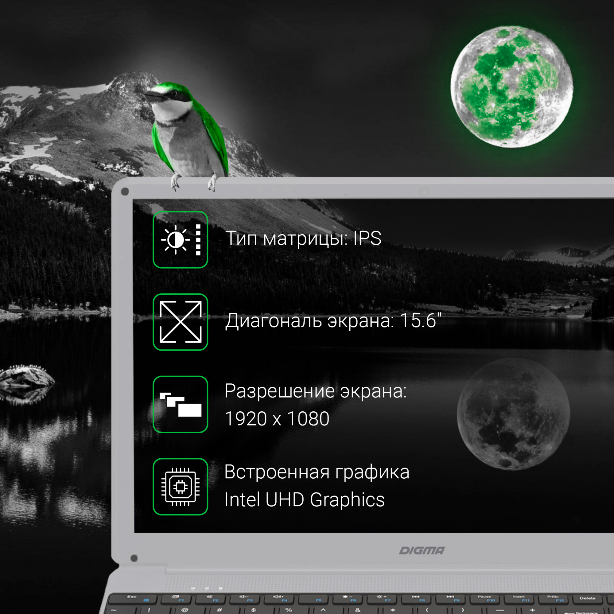 Ноутбук Digma EVE 15 P417 Core i3 10110U 8Gb SSD256Gb Intel UHD Graphics 15.6" IPS FHD (1920x1080) Windows 11 Home Multi Language 64 grey WiFi BT Cam 3600mAh (DN15P3-8CXW01) — фото 2