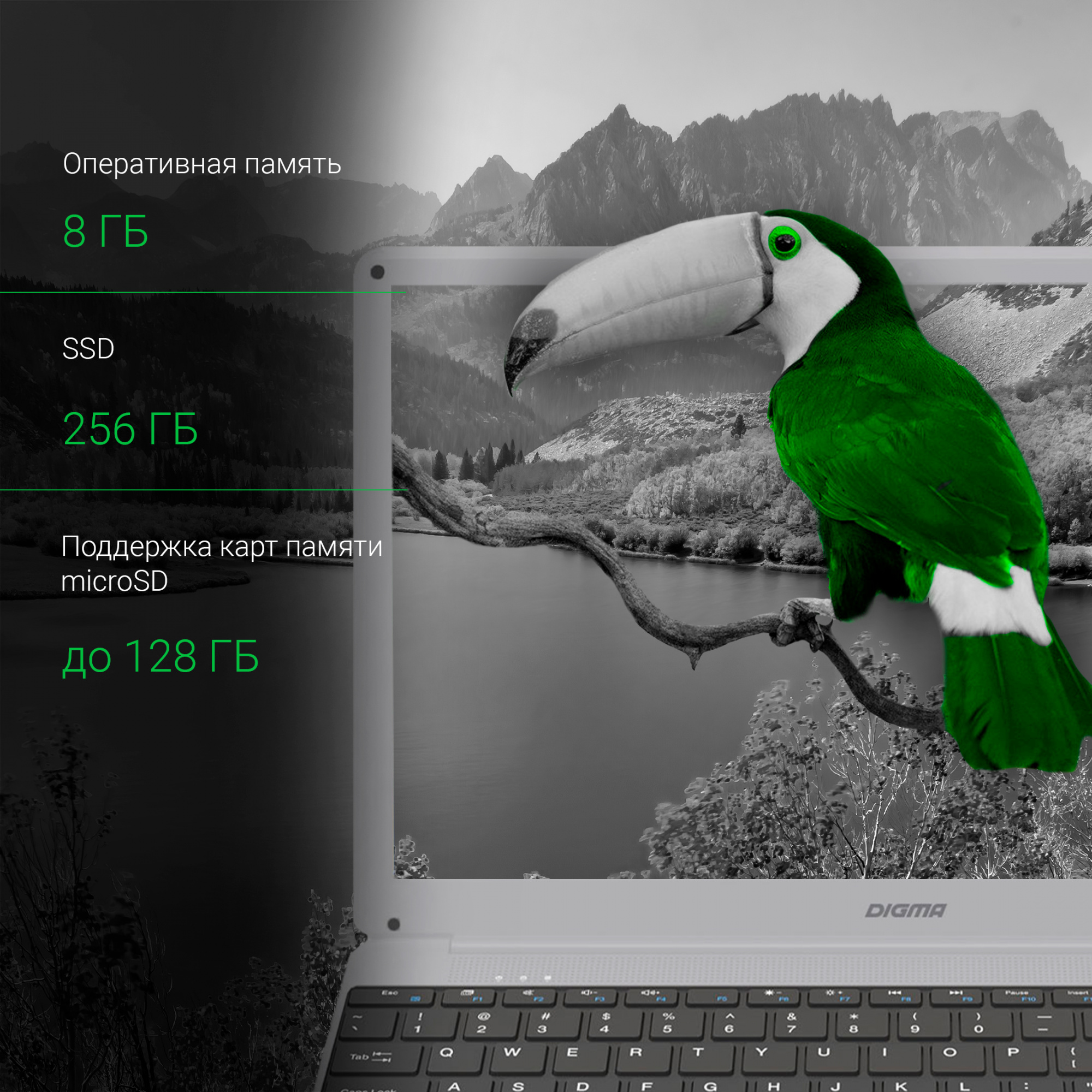 Ноутбук Digma EVE 15 P417 Core i3 10110U 8Gb SSD256Gb Intel UHD Graphics 15.6" IPS FHD (1920x1080) Windows 11 Home Multi Language 64 grey WiFi BT Cam 3600mAh (DN15P3-8CXW01) — фото 4