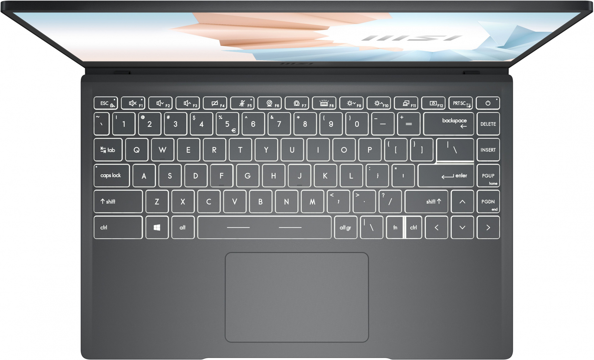 Ноутбук MSI Modern 14 B5M-244XRU Ryzen 5 5500U 16Gb SSD512Gb AMD Radeon 14" IPS FHD (1920x1080) noOS dk.grey WiFi BT Cam (9S7-14DL24-244) — фото 10