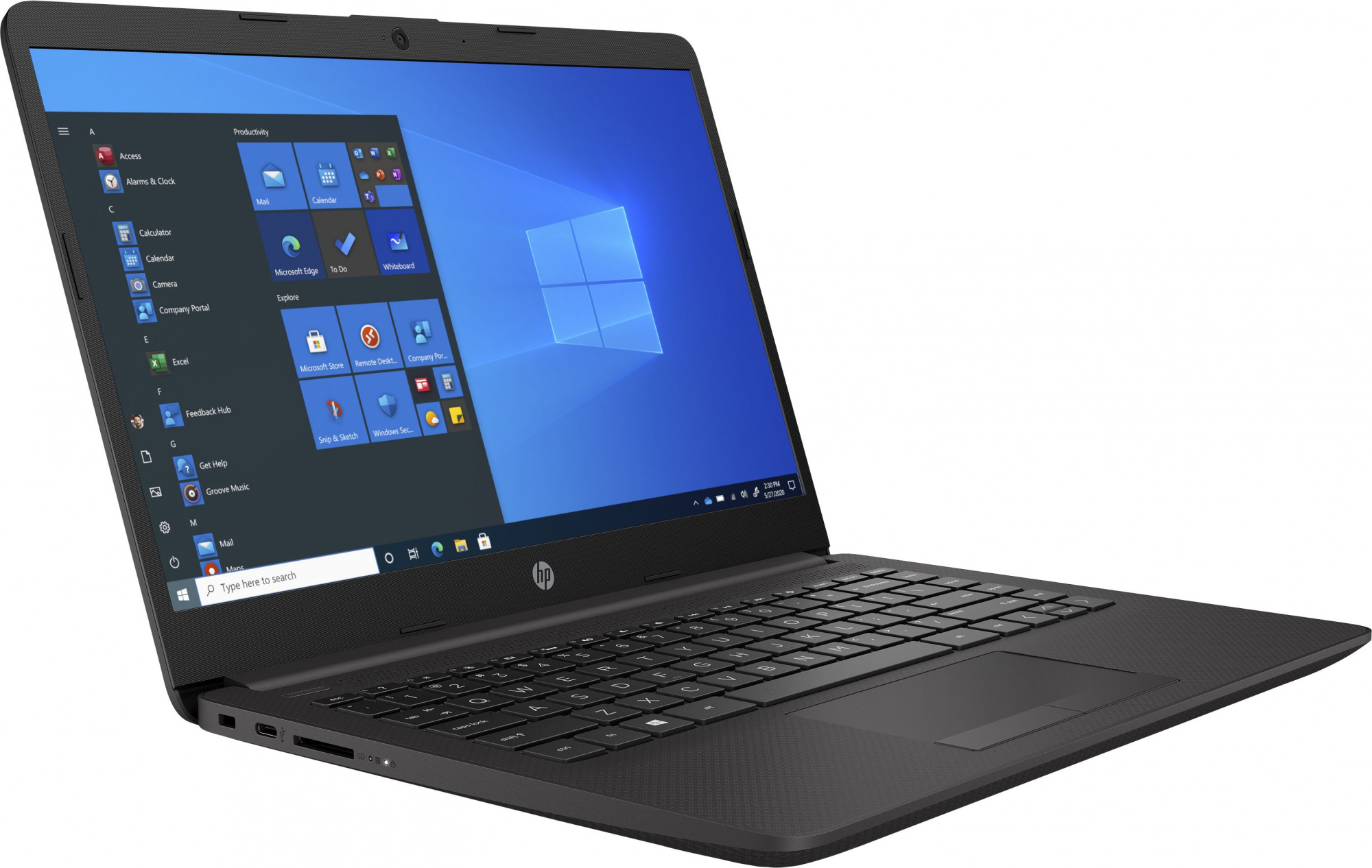 Ноутбук HP 240 G8 Core i3 1005G1 8Gb SSD256Gb Intel UHD Graphics 14" IPS FHD (1920x1080) Windows 10 Home 64 black WiFi BT Cam (43W55EA) — фото 2