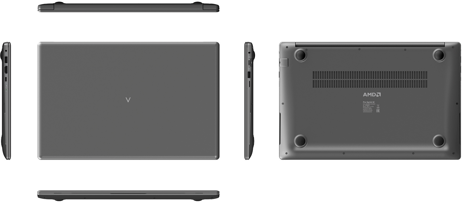 Ноутбук Digma Pro Sprint M Ryzen 5 3500U 8Gb SSD256Gb AMD Radeon RX Vega 8 15.6" IPS FHD (1920x1080) Windows 11 Professional Multi Language 64 grey WiFi BT Cam 4700mAh (DN15R5-8CXW02) — фото 10
