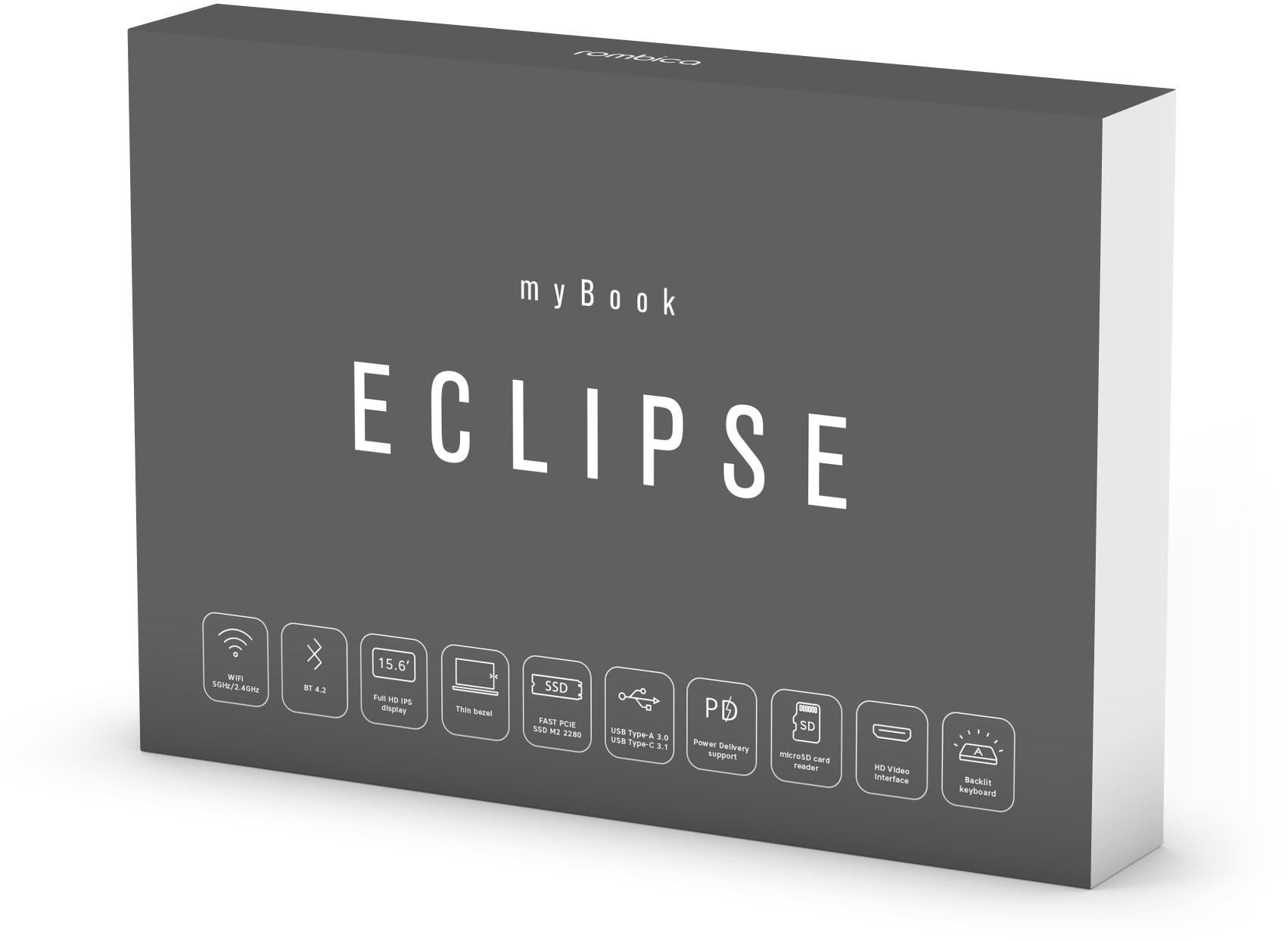 Ноутбук Rombica MyBook Eclipse Core i5 10210U 16Gb SSD512Gb Intel UHD Graphics 15.6" IPS FHD (1920x1080) noOS grey WiFi BT Cam 4825mAh (PCLT-0006) — фото 11