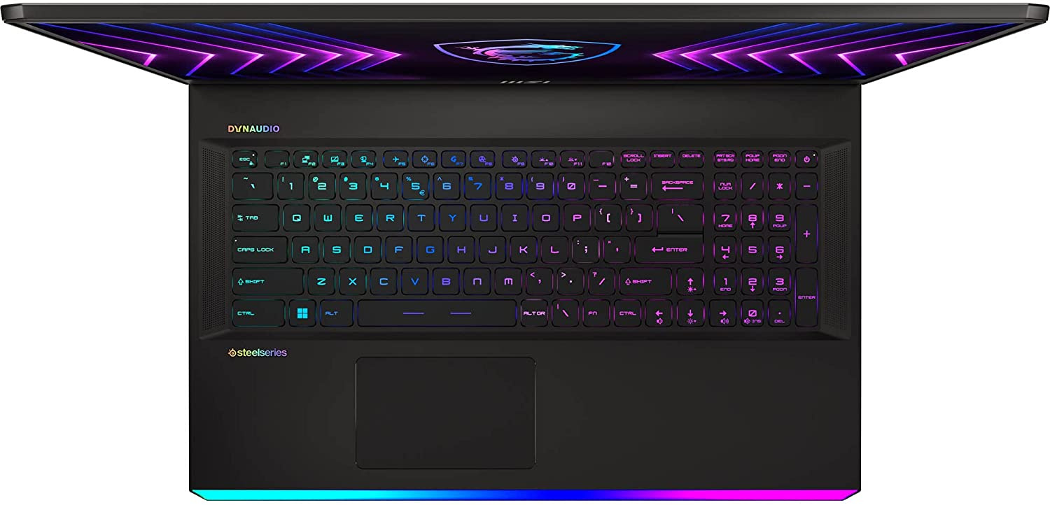 Ноутбук MSI Raider GE77HX 12UHS-232RU Core i7 12800HX 32Gb SSD2Tb NVIDIA GeForce RTX3080Ti 16Gb 17.3" IPS QHD (2560x1440) Windows 11 Home dk.grey WiFi BT Cam (9S7-17K514-232) — фото 5