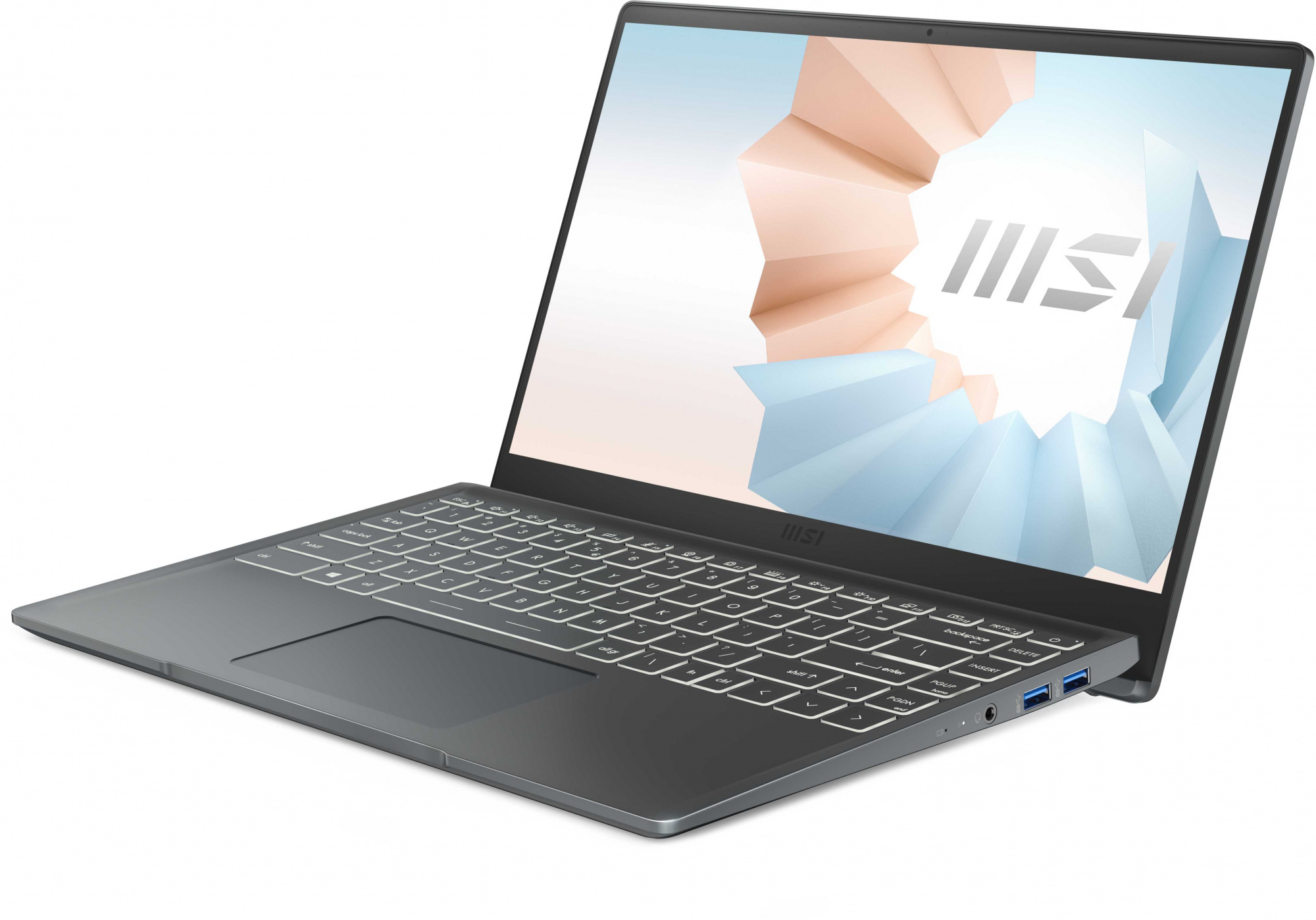 Ноутбук MSI Modern 14 B11MOU-1239RU Core i5 1155G7 8Gb SSD256Gb Intel Iris Xe graphics 14" IPS FHD (1920x1080) Windows 11 Professional dk.grey WiFi BT Cam (9S7-14D334-1239) — фото 3