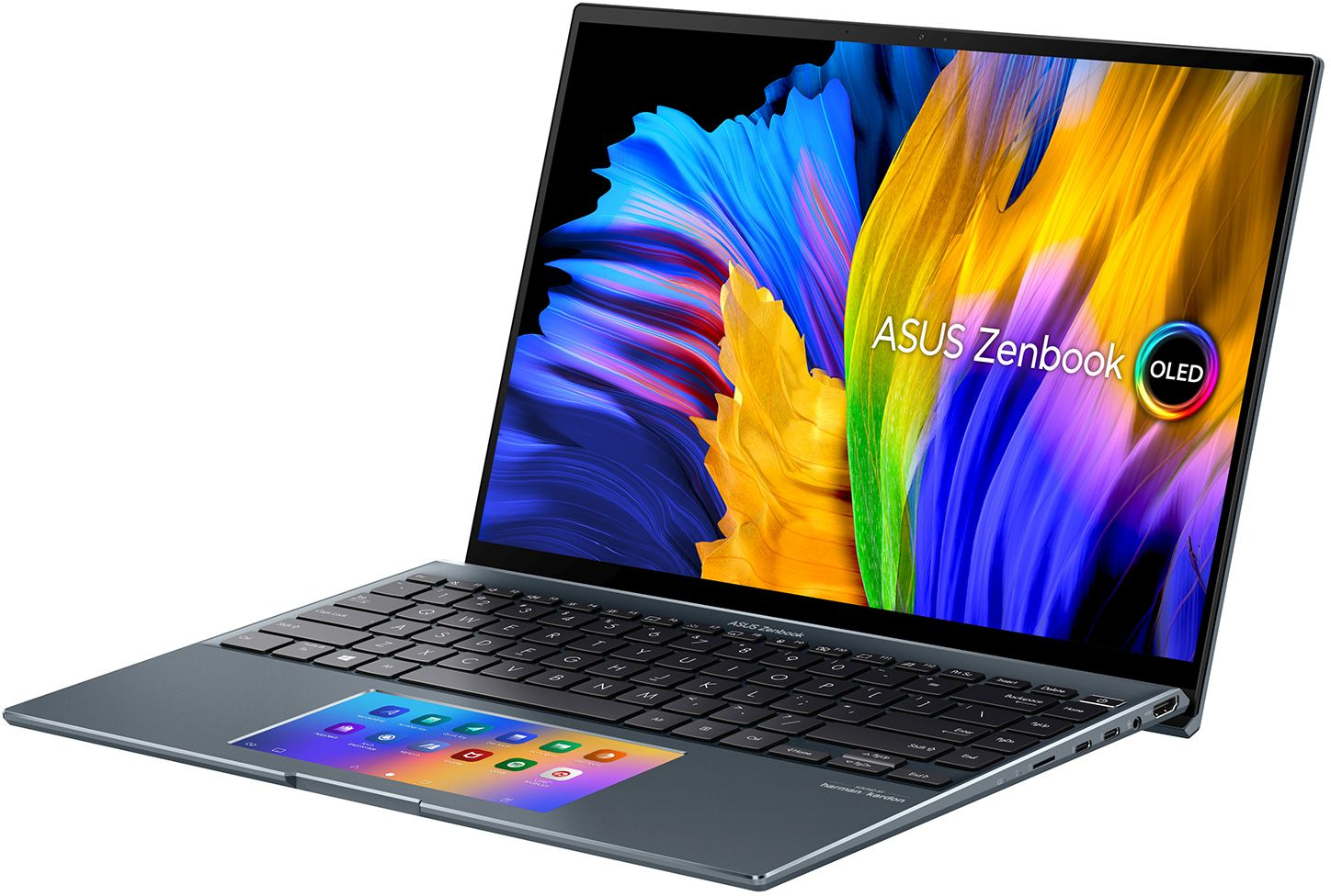 Ноутбук Asus Zenbook 14X OLED UX5400EG-KN185T Core i7 1165G7 16Gb SSD512Gb iOpt32Gb NVIDIA GeForce MX450 2Gb 14" 2.8K (2880x1800) Windows 10 Home grey WiFi BT Cam Bag (90NB0T83-M001L0) — фото 4