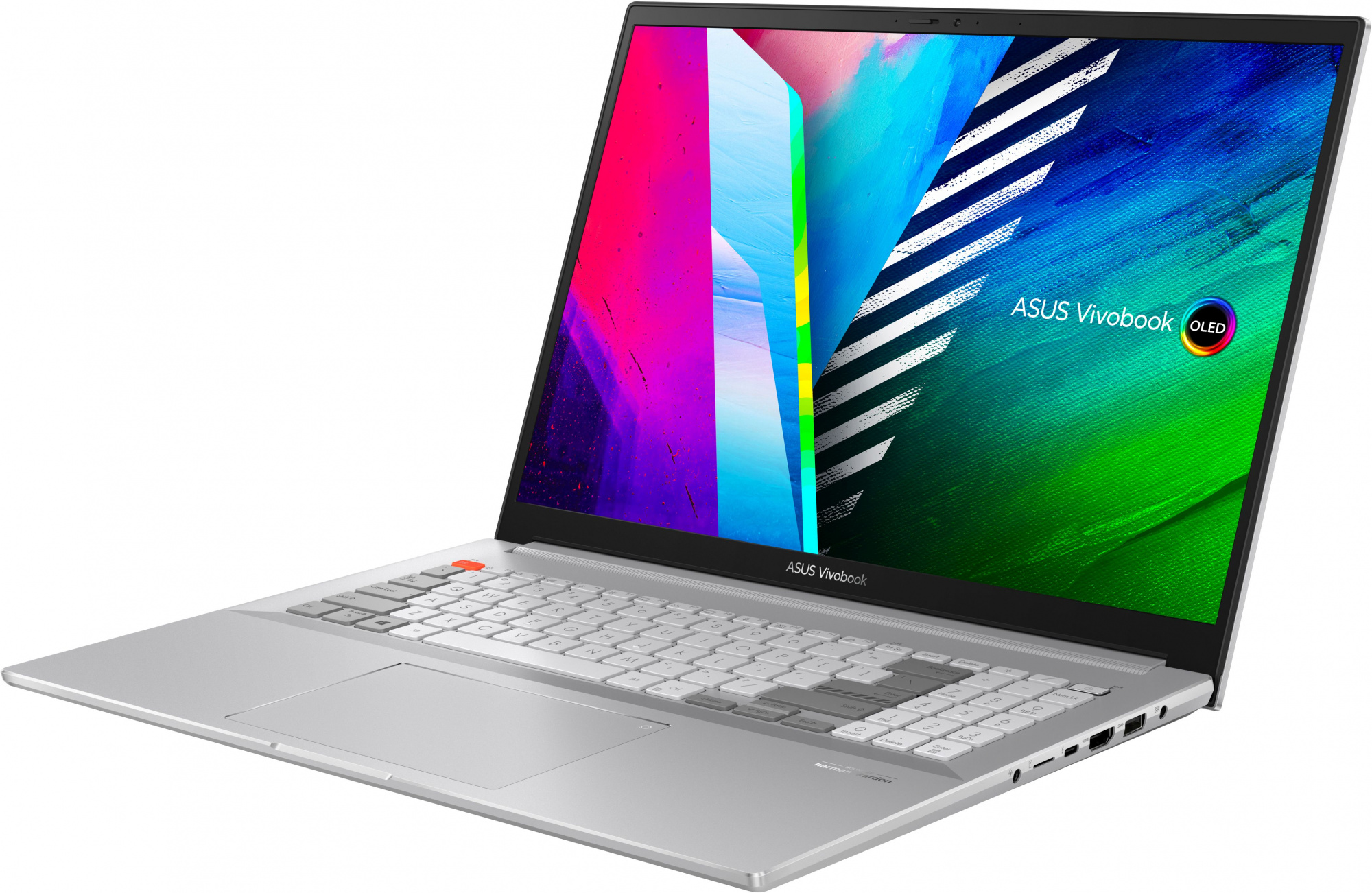 Ноутбук Asus Vivobook Pro 16X OLED N7600PC-L2012W Core i5 11300H 16Gb SSD512Gb NVIDIA GeForce RTX 3050 4Gb 16" OLED 4K (3840x2400) Windows 11 Home silver WiFi BT Cam (90NB0UI3-M02960) — фото 3