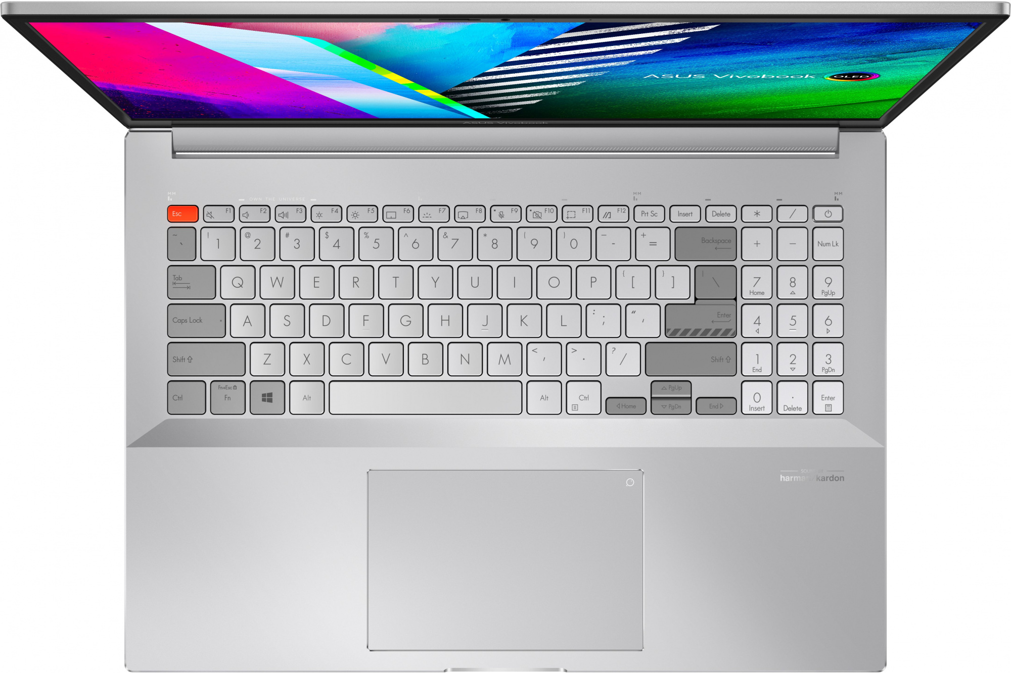 Ноутбук Asus Vivobook Pro 16X OLED N7600PC-L2012W Core i5 11300H 16Gb SSD512Gb NVIDIA GeForce RTX 3050 4Gb 16" OLED 4K (3840x2400) Windows 11 Home silver WiFi BT Cam (90NB0UI3-M02960) — фото 7