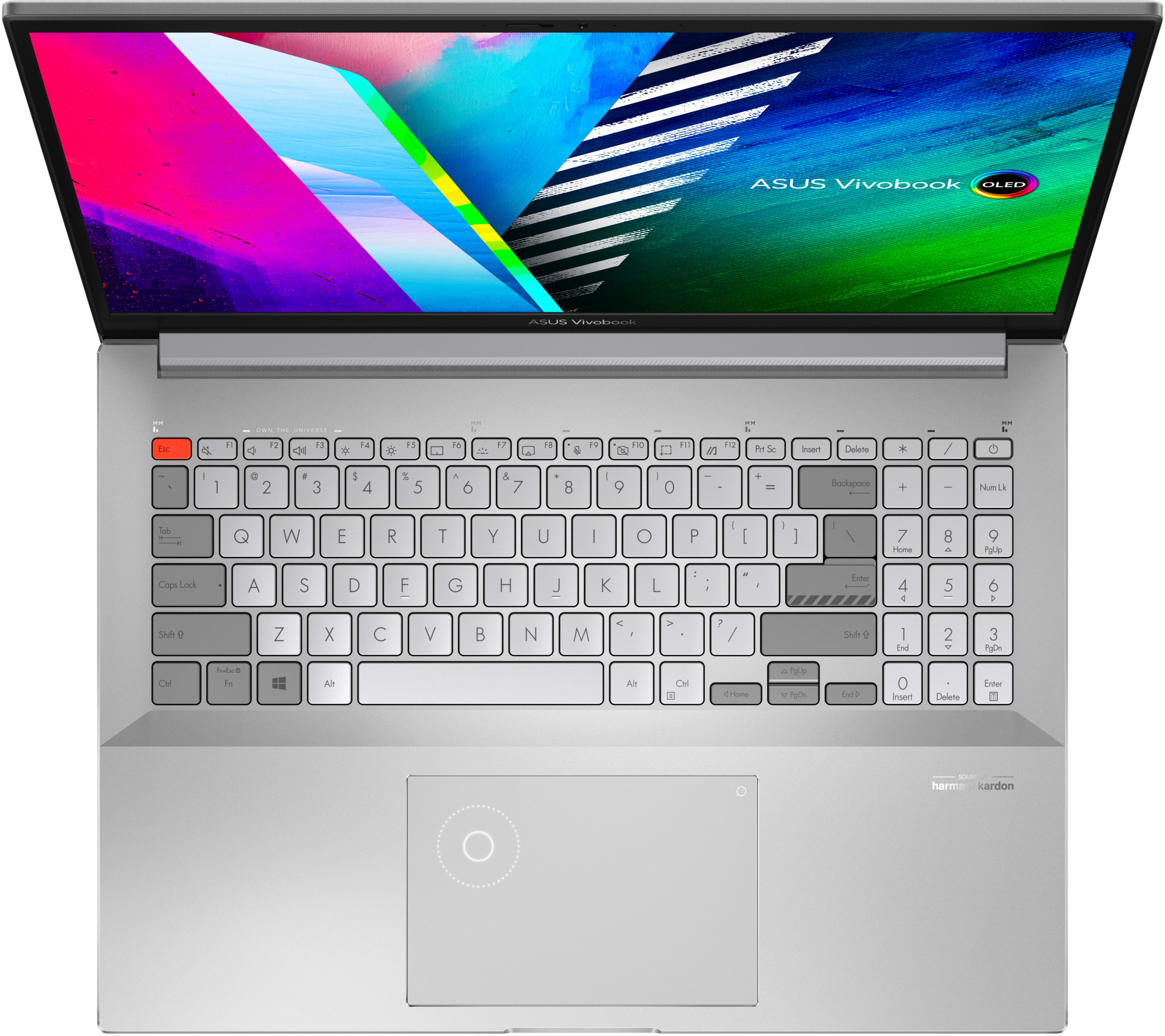 Ноутбук Asus Vivobook Pro 16X OLED N7600PC-L2012W Core i5 11300H 16Gb SSD512Gb NVIDIA GeForce RTX 3050 4Gb 16" OLED 4K (3840x2400) Windows 11 Home silver WiFi BT Cam (90NB0UI3-M02960) — фото 8