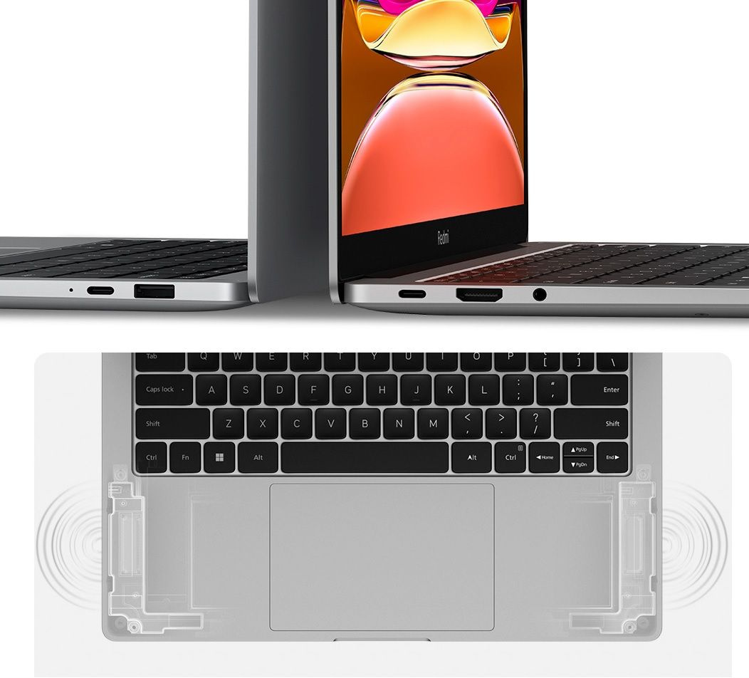 Ноутбук Xiaomi Pro RedmiBook Ryzen 7 6800H 16Gb SSD512Gb AMD Radeon 14" IPS 2.5K (2560x1600) Windows 10 trial (для ознакомления) grey WiFi BT Cam (RMA2203-AB) — фото 5