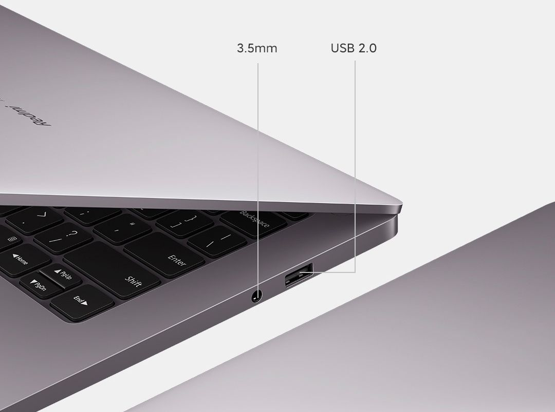 Ноутбук Xiaomi Redmibook Pro Ryzen 5 5625U 16Gb SSD512Gb AMD Radeon 14" IPS 2.5K (2560x1600) Windows 10 trial (для ознакомления) grey WiFi BT Cam (XMA2006-RJ) — фото 9