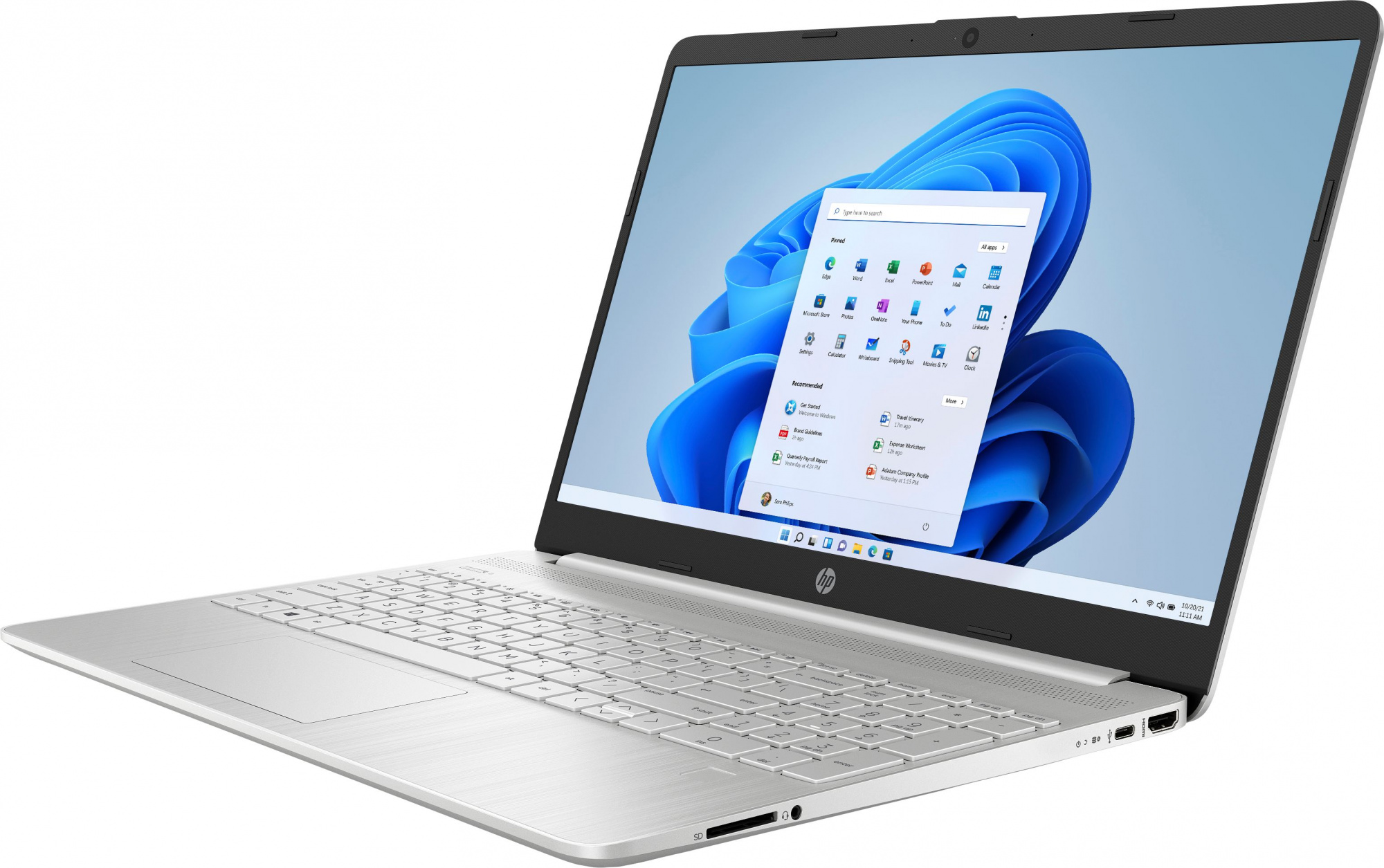 Ноутбук HP 15s-eq2040nl Ryzen 5 5500U 8Gb SSD256Gb AMD Radeon 15.6" SVA FHD (1920x1080)/ENGKBD Windows 10 Home English silver WiFi BT Cam (4C9N2EA) — фото 2