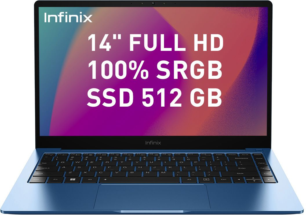 Ноутбук Infinix Inbook XL23 Core i5 1155G7 8Gb SSD512Gb Intel Iris Xe graphics 14" IPS FHD (1920x1080) Windows 11 Home lt.blue WiFi BT Cam (T109865)