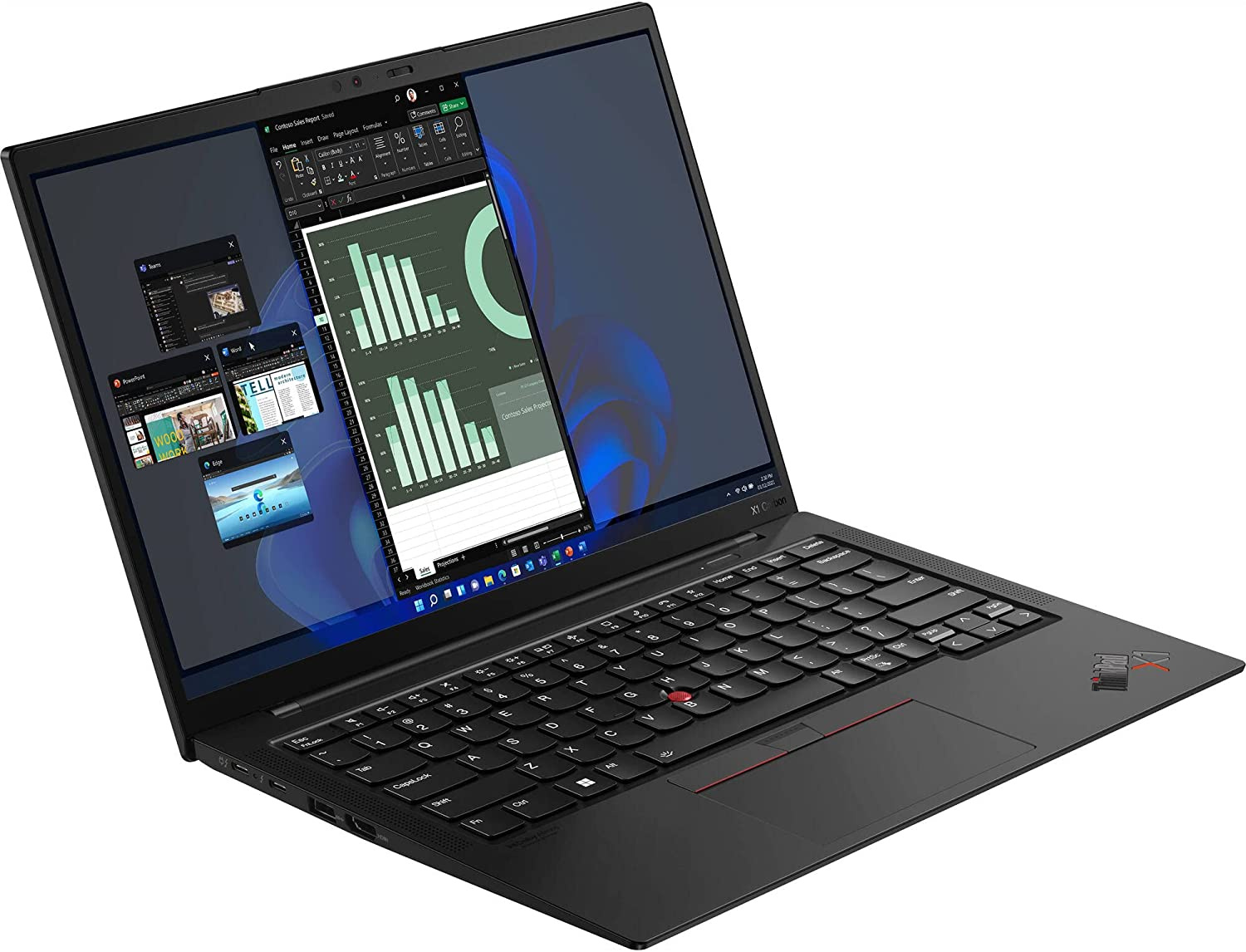 Ноутбук Lenovo ThinkPad X1 Carbon G10 Core i7 1265U 16Gb SSD512Gb Intel Iris Xe graphics 14" IPS WUXGA (1920x1200) Windows 11 Professional black WiFi BT Cam (21CCS9Q101) — фото 8