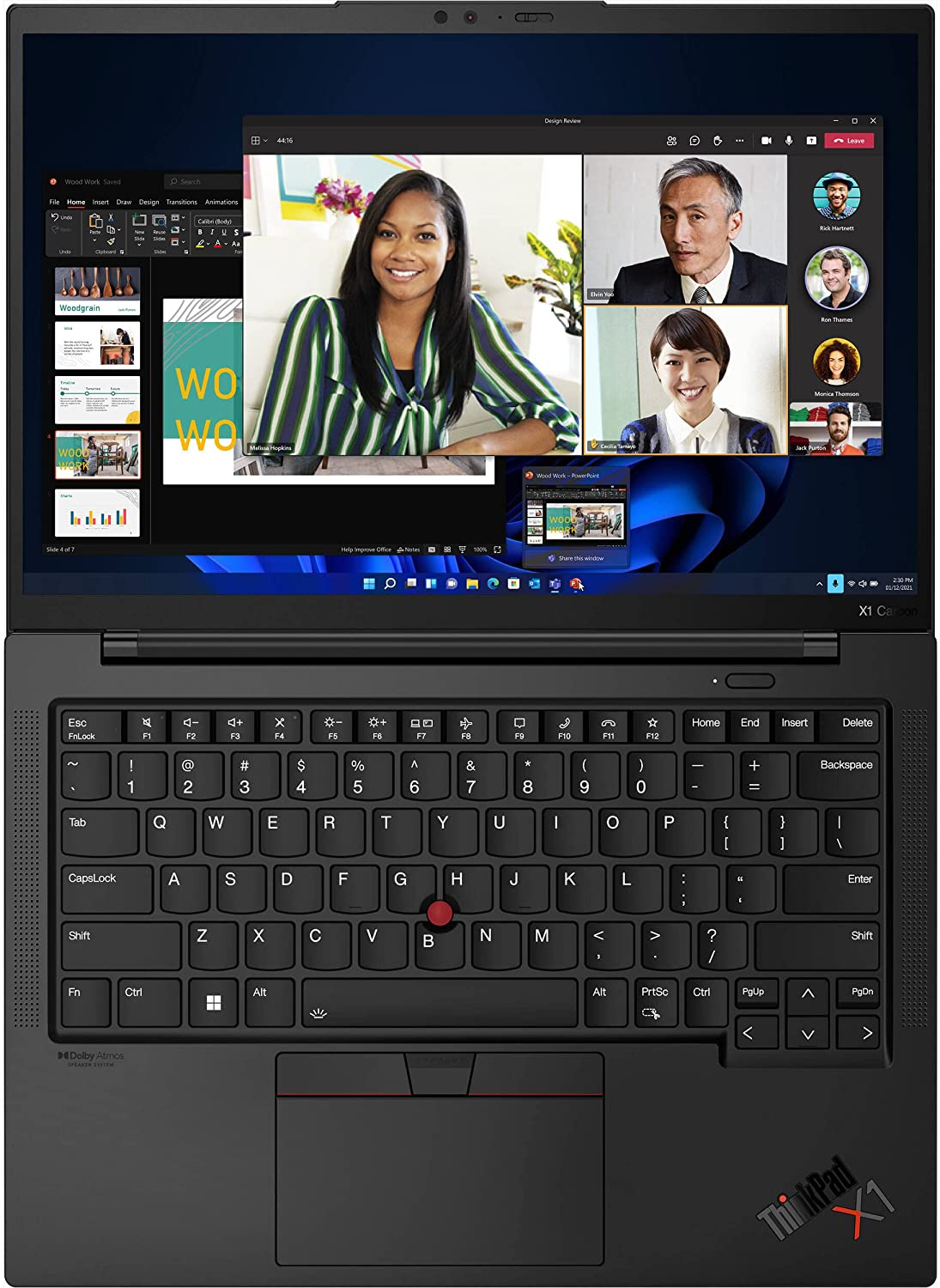 Ноутбук Lenovo ThinkPad X1 Carbon G10 Core i7 1265U 16Gb SSD512Gb Intel Iris Xe graphics 14" IPS WUXGA (1920x1200) Windows 11 Professional black WiFi BT Cam (21CCS9Q101) — фото 3