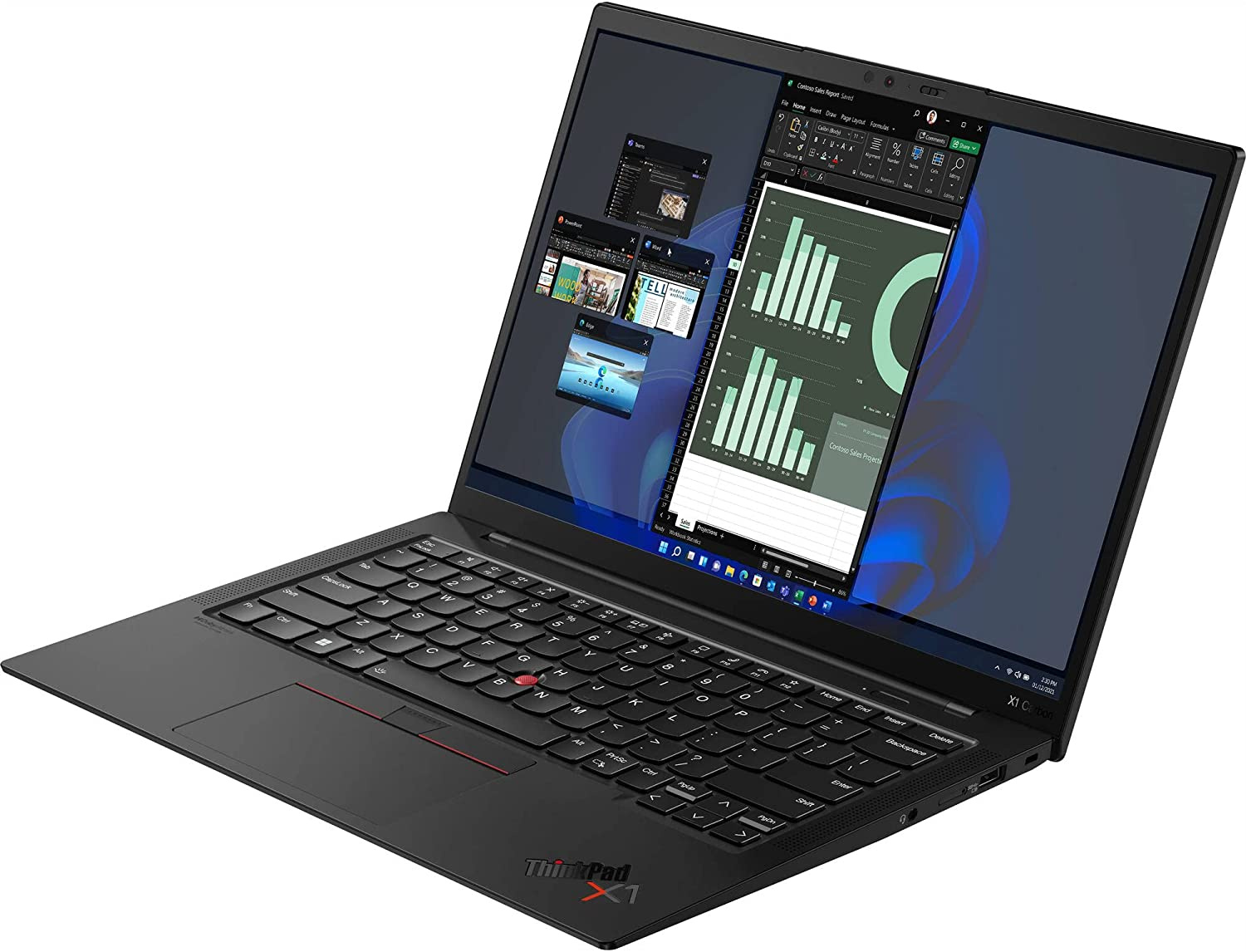 Ноутбук Lenovo ThinkPad X1 Carbon G10 Core i7 1265U 16Gb SSD512Gb Intel Iris Xe graphics 14" IPS WUXGA (1920x1200) Windows 11 Professional black WiFi BT Cam (21CCS9Q401/M) — фото 7