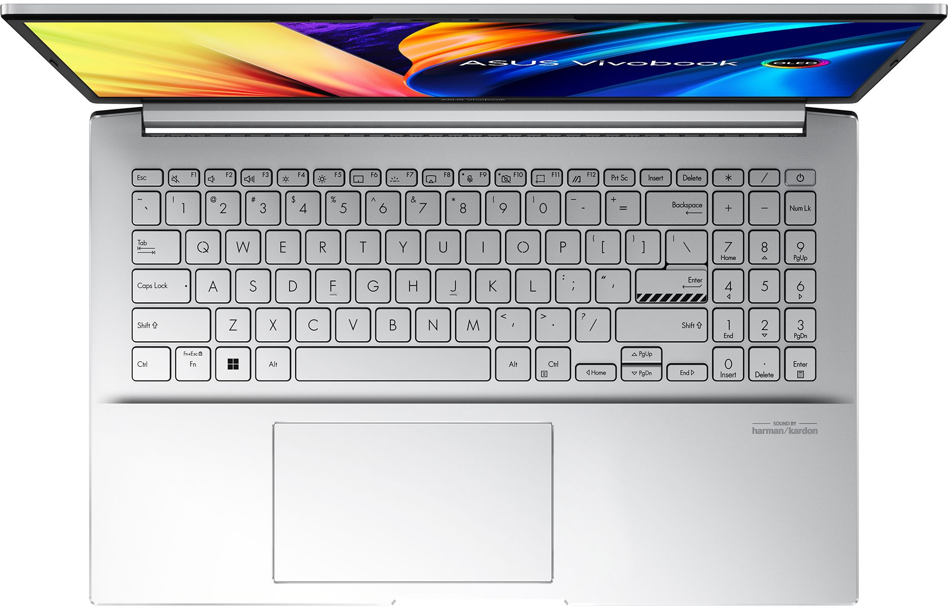 Ноутбук Asus Vivobook Pro 15 OLED K6500Z Core i5 12500H 16Gb SSD512Gb NVIDIA GeForce RTX 3050 4Gb 15.6" OLED 2.8K (2880x1620) noOS silver WiFi BT Cam (90NB0XK2-M000F0) — фото 8