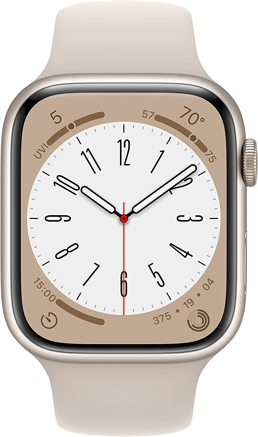 Смарт-часы Apple Watch Series 8 А2771 45мм OLED корп.сияющая звезда рем.сияющая звезда разм.брасл.:S/M (MNUP3LL/A) — фото 2