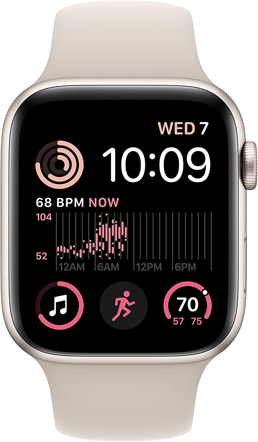 Смарт-часы Apple Watch SE 2022 A2723 44мм OLED корп.сияющая звезда рем.сияющая звезда разм.брасл.:M/L (MNTE3LL/A) — фото 2