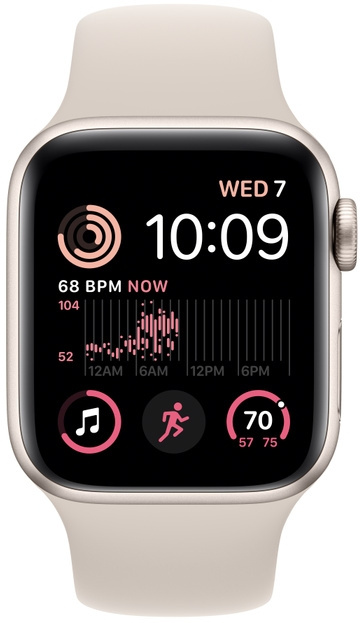 Смарт-часы Apple Watch SE 2022 A2722 40мм OLED корп.сияющая звезда рем.сияющая звезда разм.брасл.:S/M (MNT33LL/A) — фото 2