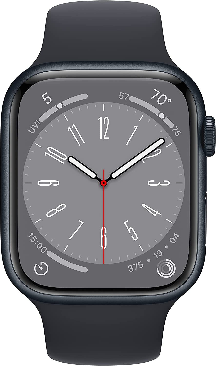 Смарт-часы Apple Watch Series 8 А2771 45мм OLED корп.темная ночь рем.темная ночь разм.брасл.:M/L (MNUL3LL/A) — фото 2