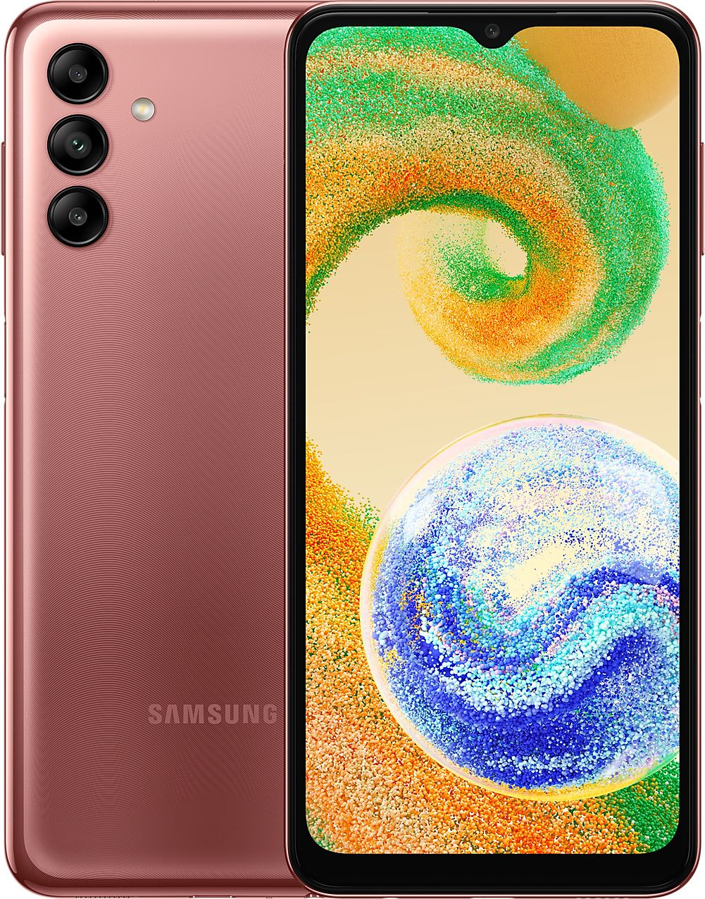Смартфон Samsung SM-A047F Galaxy A04s 64Gb 4Gb медный моноблок 3G 4G 2Sim 6.5" 720x1600 Android 11 50Mpix 802.11 a/b/g/n/ac GPS GSM900/1800 GSM1900 TouchSc microSD max1024Gb