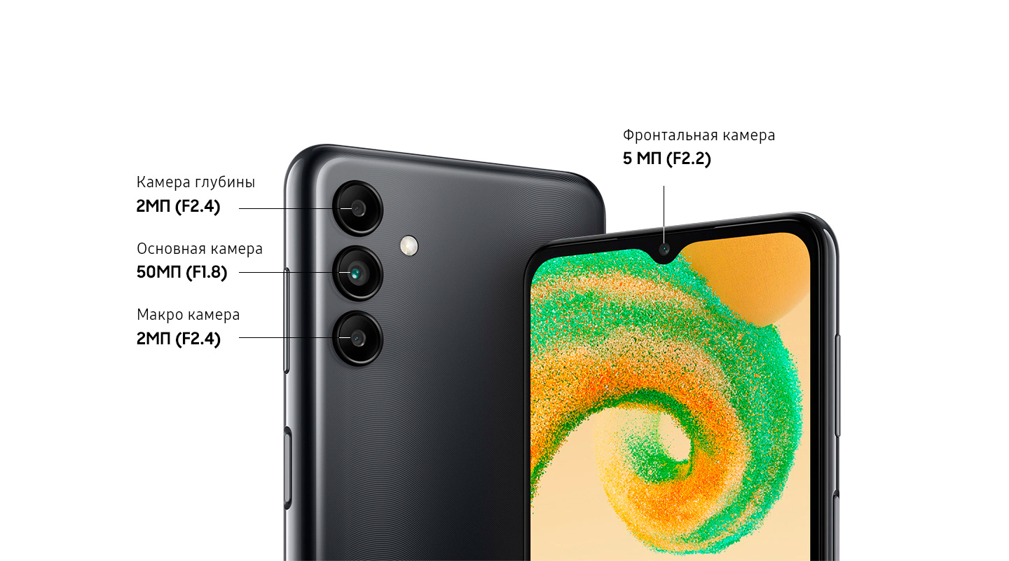 Смартфон Samsung SM-A047F Galaxy A04s 64Gb 4Gb черный моноблок 3G 4G 2Sim 6.5" 720x1600 Android 11 50Mpix 802.11 a/b/g/n/ac GPS GSM900/1800 GSM1900 TouchSc microSD max1024Gb — фото 12