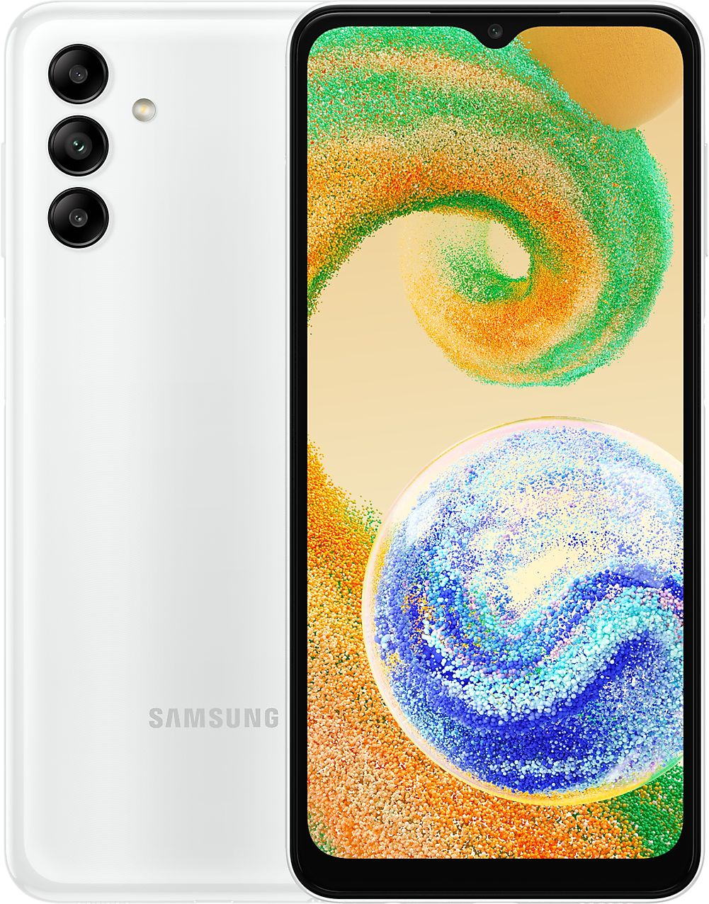 Смартфон Samsung SM-A047F Galaxy A04s 64Gb 4Gb белый моноблок 3G 4G 2Sim 6.5" 720x1600 Android 11 50Mpix 802.11 a/b/g/n/ac GPS GSM900/1800 GSM1900 TouchSc microSD max1024Gb