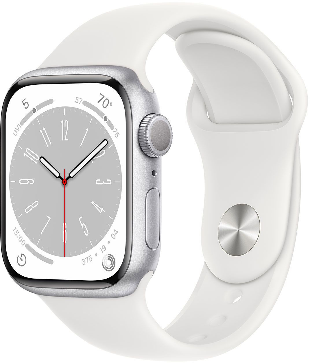 Смарт-часы Apple Watch Series 8 А2770 41мм OLED корп.серебристый рем.белый разм.брасл.:S/M (MP6L3LL/A) — фото 3
