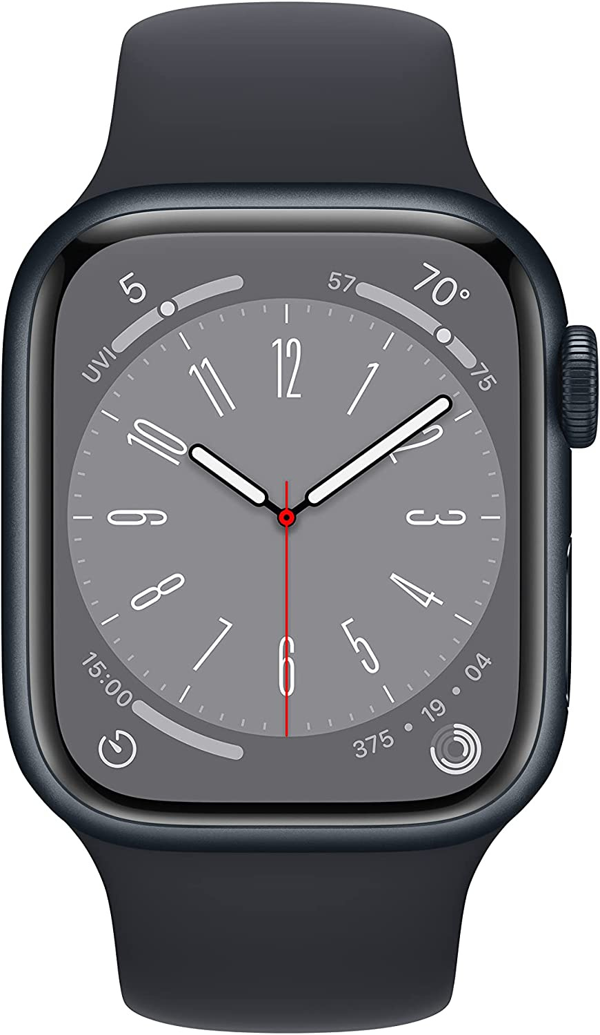 Смарт-часы Apple Watch Series 8 А2770 41мм OLED корп.темная ночь рем.темная ночь разм.брасл.:S/M (MNU73LL/A) — фото 2