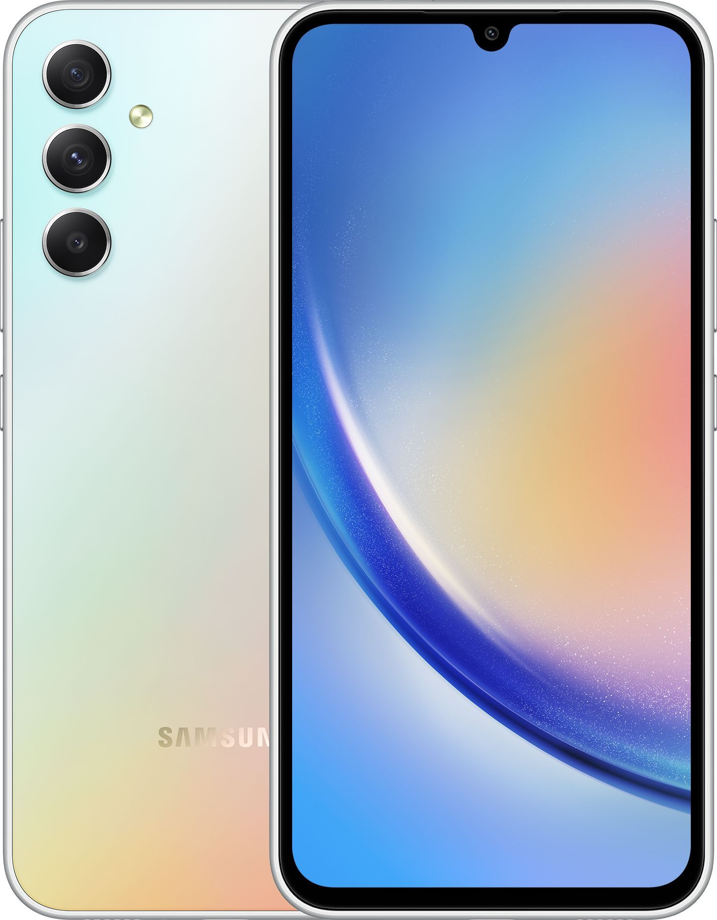 Смартфон Samsung SM-A346E Galaxy A34 5G 256Gb 8Gb серебристый моноблок 3G 4G 2Sim 6.6" 1080x2340 Android 13 48Mpix 802.11 a/b/g/n/ac NFC GPS GSM900/1800 GSM1900 Protect microSD max1024Gb