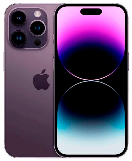 Смартфон Apple A2889 iPhone 14 Pro 128Gb 6Gb темно-фиолетовый моноблок 3G 4G 1Sim 6.1" 1179x2556 iOS 16 48Mpix 802.11 a/b/g/n/ac/ax NFC GPS GSM900/1800 GSM1900 TouchSc Protect