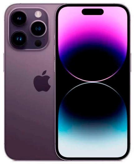 Смартфон Apple A2889 iPhone 14 Pro 256Gb 6Gb темно-фиолетовый моноблок 3G 4G 1Sim 6.1" 1179x2556 iOS 16 48Mpix 802.11 a/b/g/n/ac/ax NFC GPS GSM900/1800 GSM1900 TouchSc Protect