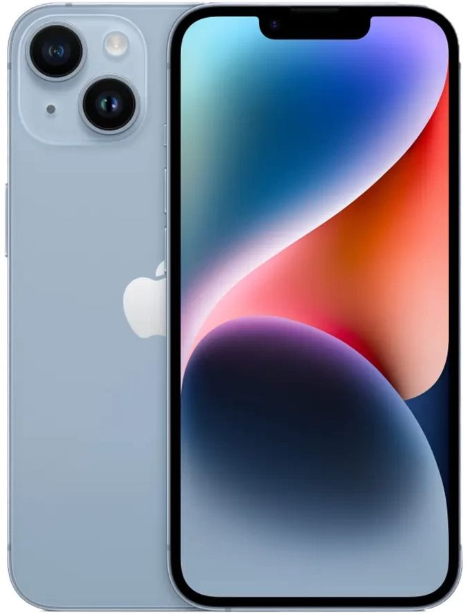 Смартфон Apple A2884 iPhone 14 256Gb 6Gb голубой моноблок 3G 4G 2Sim 6.1" 1170x2532 iOS 16 12Mpix 802.11 a/b/g/n/ac/ax NFC GPS TouchSc Protect