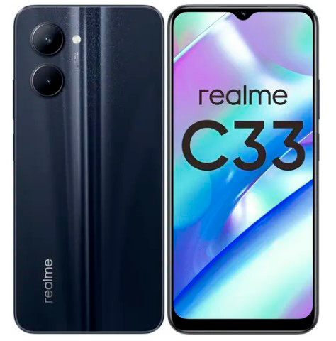 Смартфон Realme C33 128Gb 4Gb черный моноблок 3G 4G 6.5" 1600x720 Android 12 50Mpix 802.11 a/b/g/n/ac NFC GPS GSM900/1800 GSM1900 TouchSc
