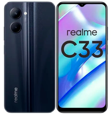 Смартфон Realme C33 64Gb 4Gb черный моноблок 3G 4G 6.5" 1600x720 Android 12 50Mpix 802.11 a/b/g/n/ac NFC GPS GSM900/1800 GSM1900 TouchSc
