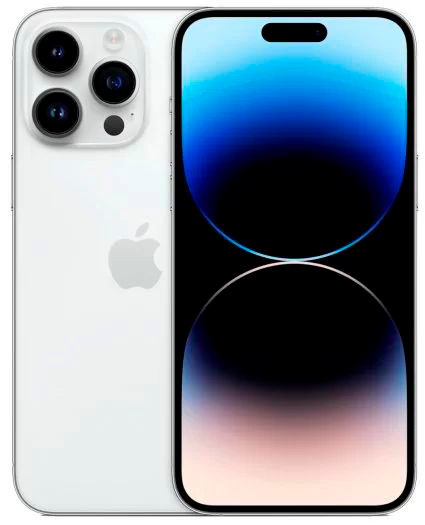 Смартфон Apple A2893 iPhone 14 Pro Max 256Gb 6Gb серебристый моноблок 3G 4G 1Sim 6.7" 1290x2796 iOS 16 48Mpix 802.11 a/b/g/n/ac/ax NFC GPS GSM900/1800 GSM1900 TouchSc Protect